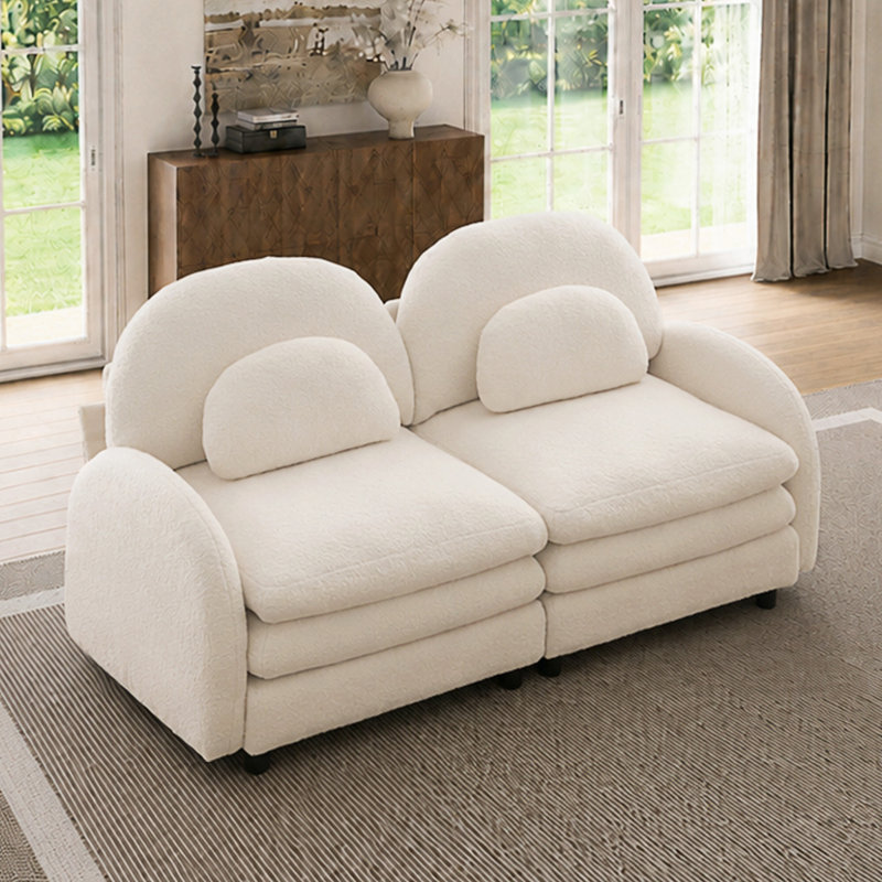 Canapé-lit Soft Cloud, Ourson blanc et beige