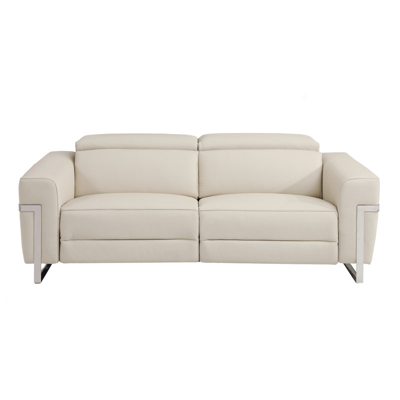 Cuir grainé avec fauteuil inclinable Global United, Beige