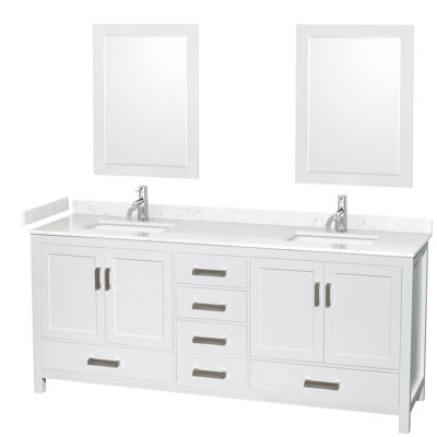 Sheffield 80" Bathroom Vanity Set with 24" Mirror