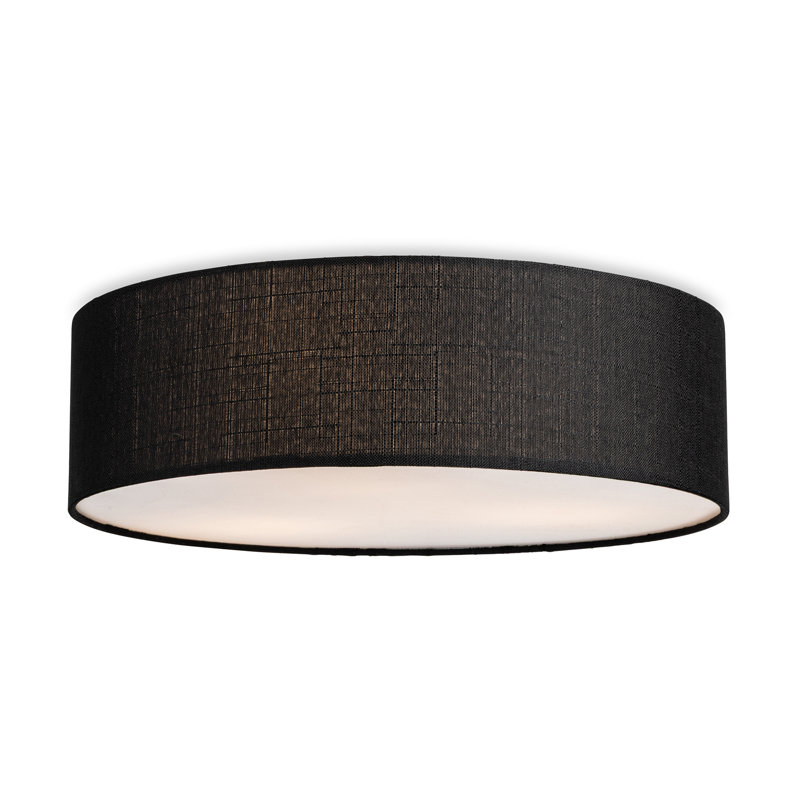 Linen Flush Mount, Black