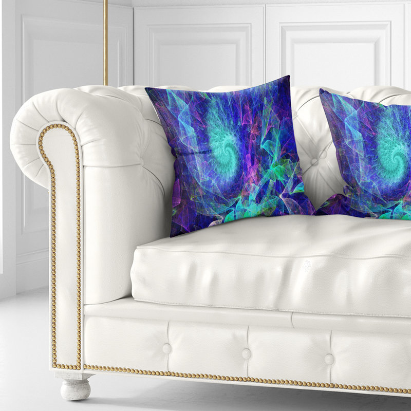 Abstrait abstrait spirale spirale kaléidoscope, 18 po x 18 po, Coussin décoratif