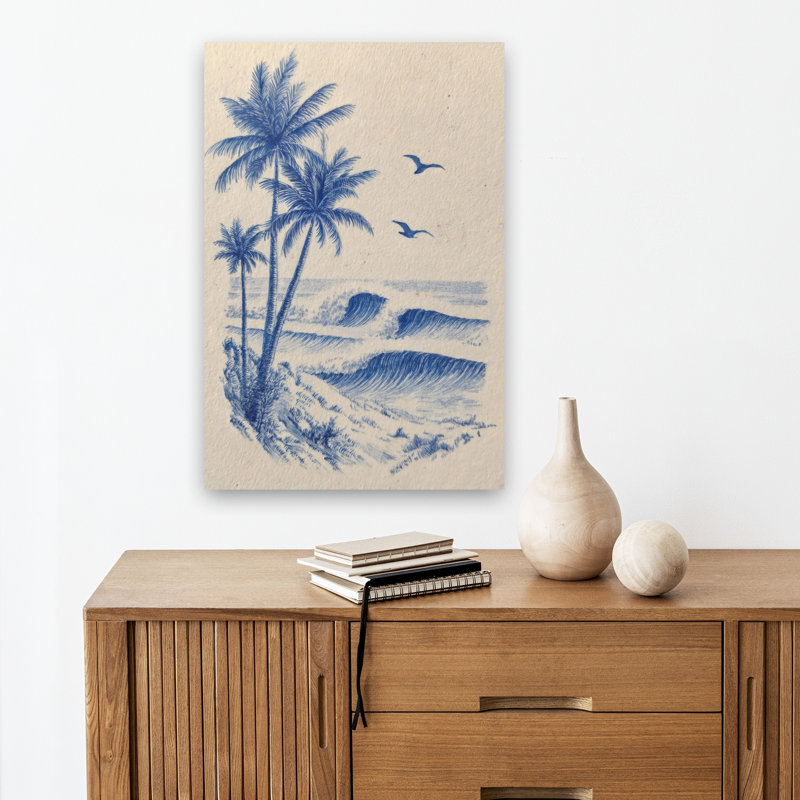 Reproduction d'art plage contemporaine, 18" H x 12" W