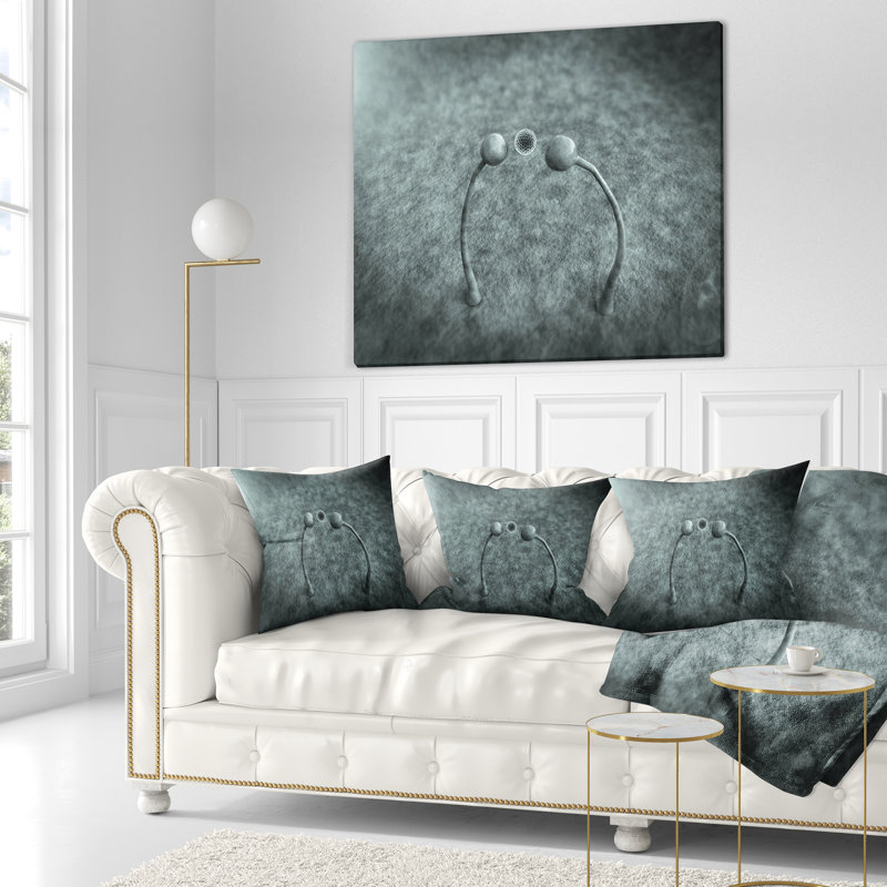 Landscape Printed Fungus Leather Surface Pillow, 16" x 16", Throw Pillow