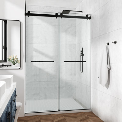 56-61" W x 79" H Frameless Double Sliding Shower Door