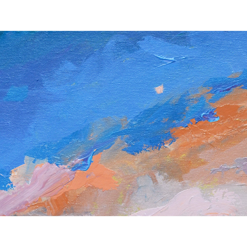 Mer avec ciel et plage | Acrylique sur toile tendue | Par Mitisha Vakil