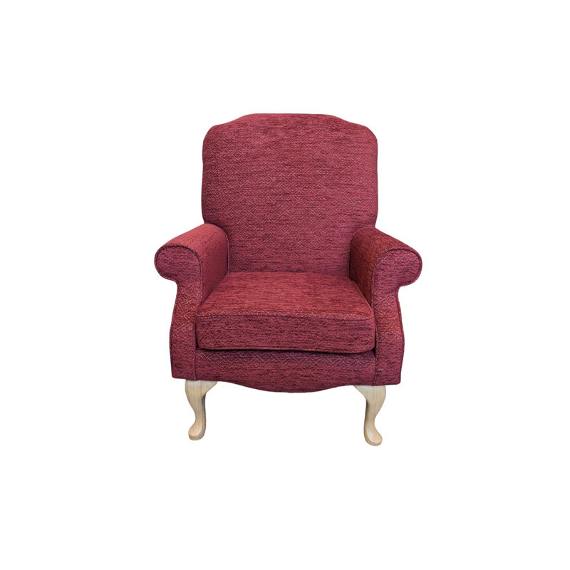 Clarkston Upholstered Armchair, Light Oak, Morello Terracotta Pattern
