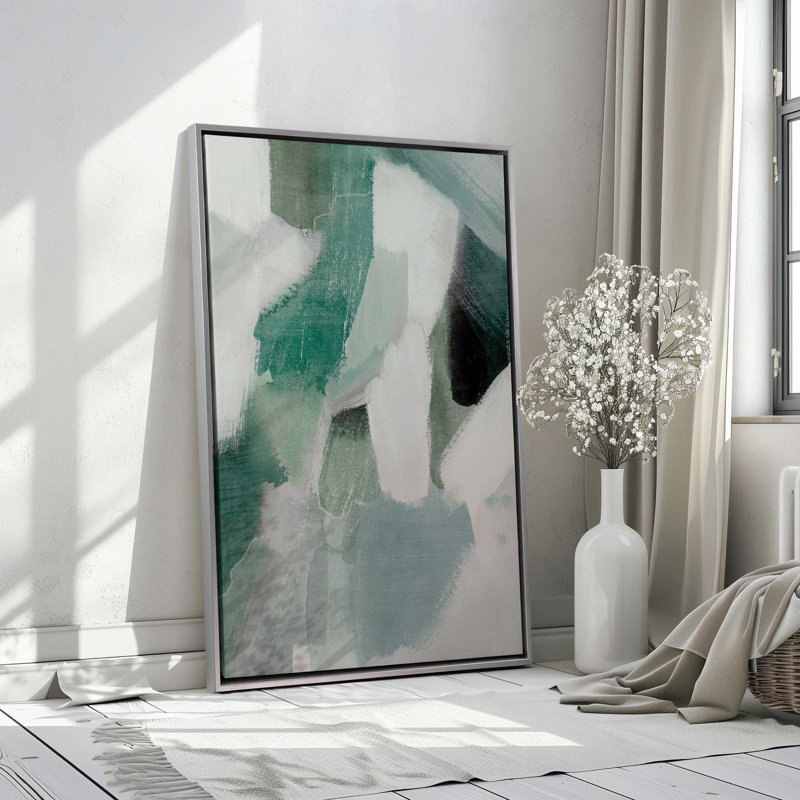 Emerald Mist II, reproduction sur toile dans un cadre, H 18,75 po x l 12,75 po, Blanc opaque