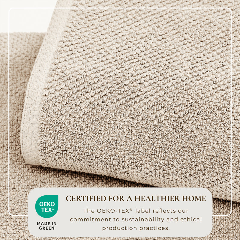Taupe Cotton Textured Washcloth Set (Pack of 12)