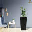 Pot carré carré en faux bois noir de 22 pouces de hauteur avec arrosage automatique pour la décoration de jardin et de jardin-513417331
