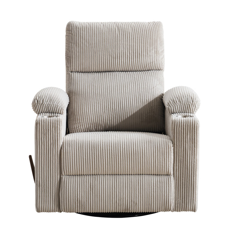 Swivel Rocking Recliner With Adjustable Armrests; Infant Rocking Recliner With Adjustable Headrest And Cup Holder