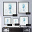 Blue Marble Seahorse - reproduction d'art-40496502-40494040