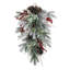 28"H Christmas Flocked Pinecone & Berry Teardrop