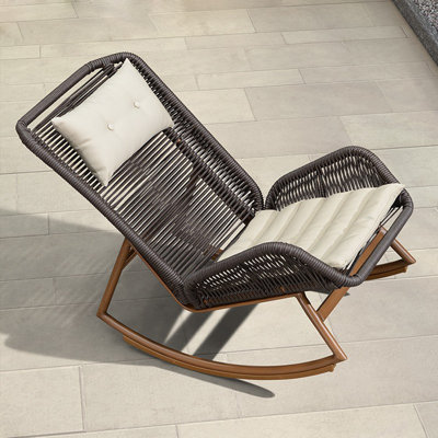 Household Balcony Rattan Woven Leisure Metal Rocking Chair