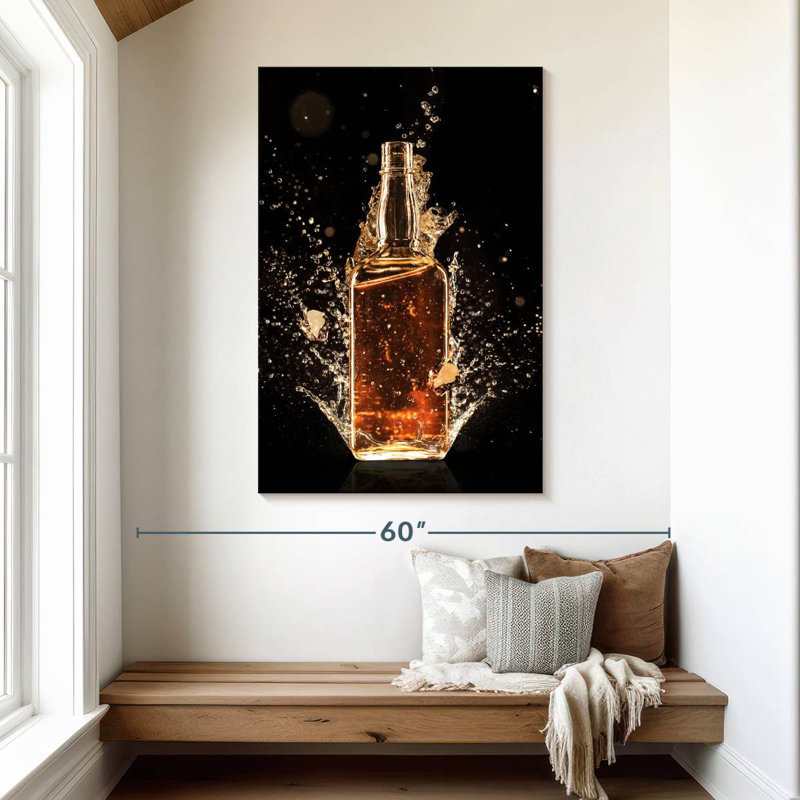 Yarlin Whiskey Bottle Splash, 48" H x 32" W