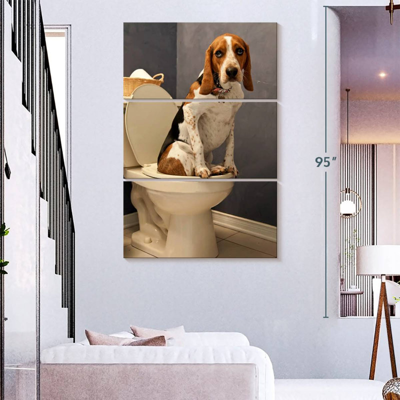 Ketti Hound Toilet Time, 74" H x 48" W