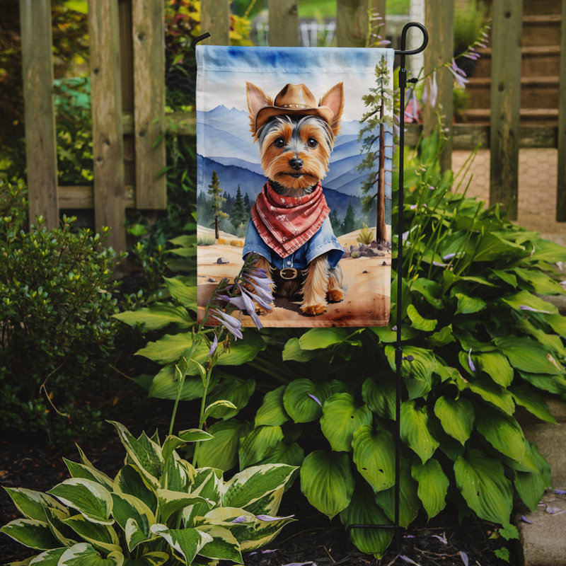 Drapeau Cowboy Welcome Garden, Terrier à poil soyeux