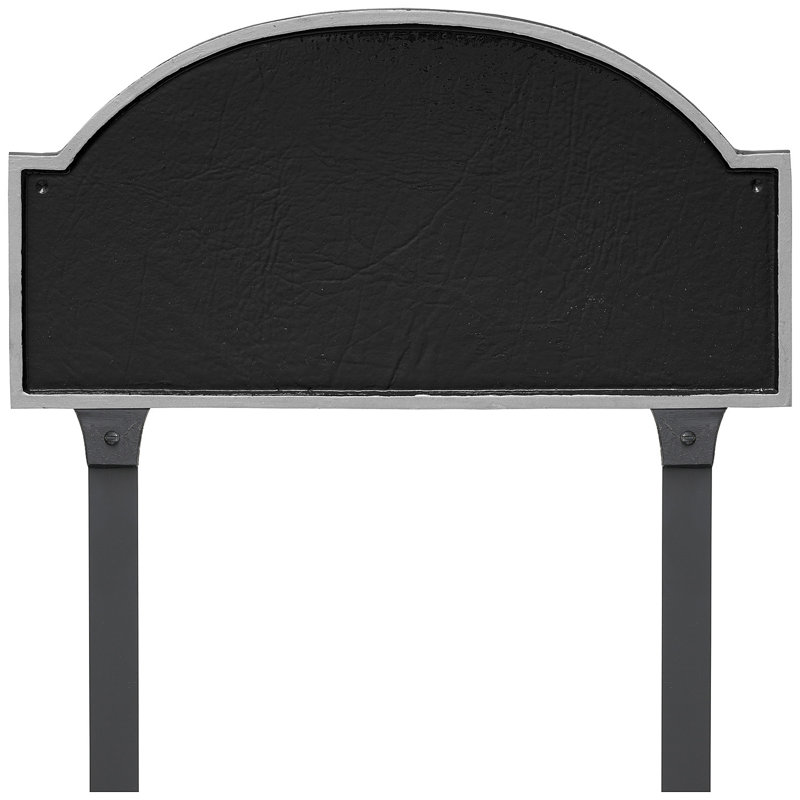 Enseigne d’adresse pour pelouse sur 1 ligne dover, Noir / argent