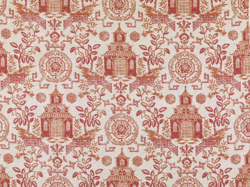 Ming Prints Fabric, Persimmon