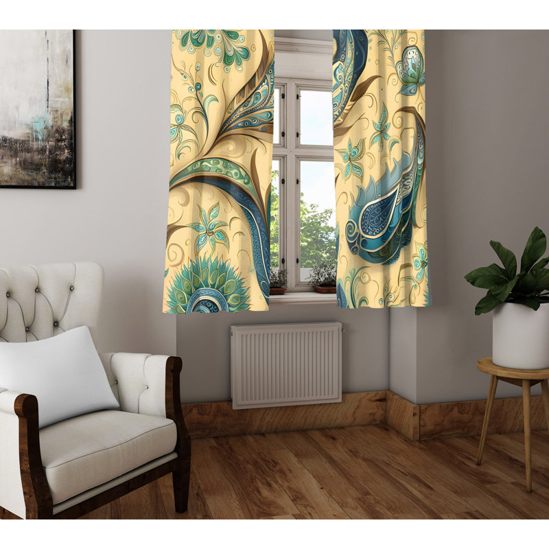 Paire de rideaux semi-transparents en polyester, L 56 po x L 78 po