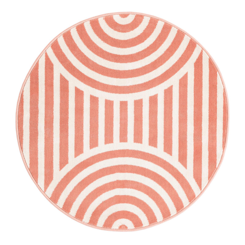 Unique Loom Lines Whimsy Kids Rug, Round 3'1"