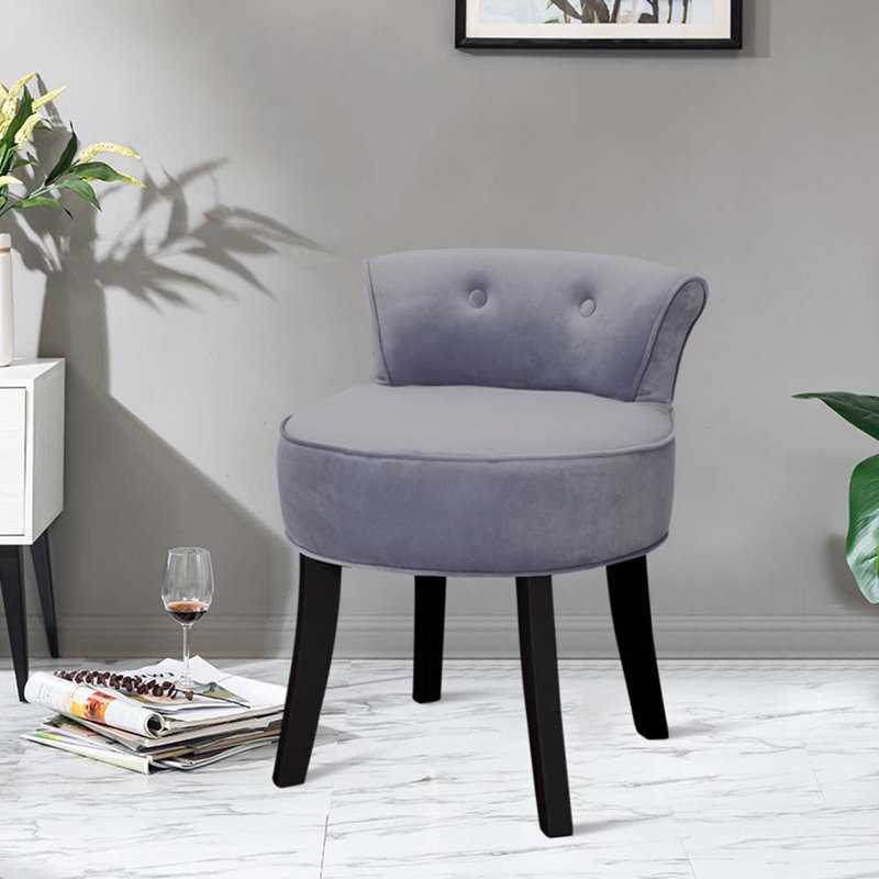 Manufactured Wood Accent Stool, Grey/Black