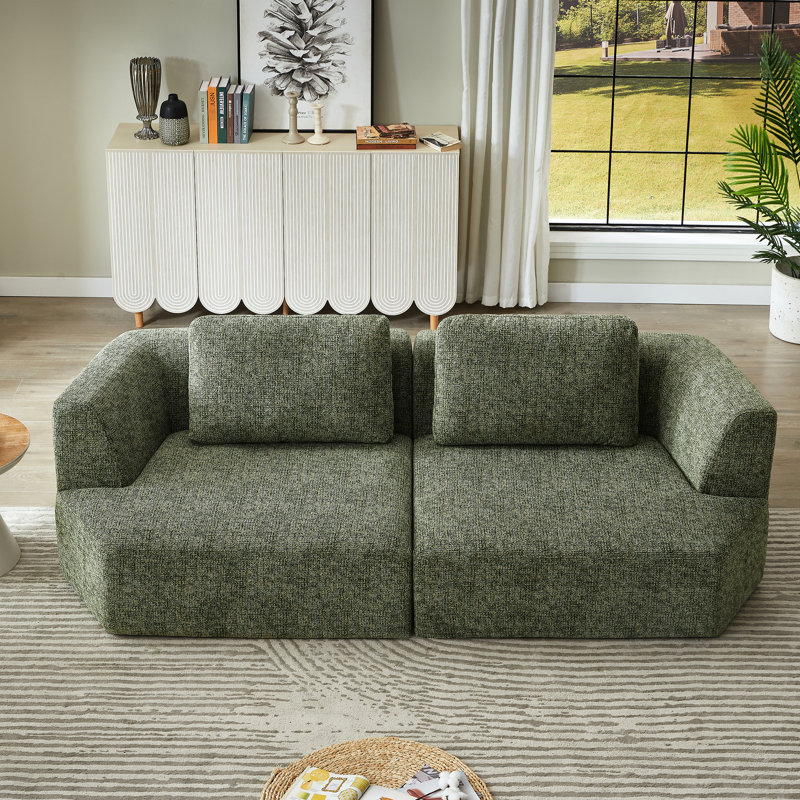 Surdimensionné 3 places compressé en chenille, sans assemblage, structure, doux et confortable pour une chenille allongée, facile à nettoyer, pièces de bureau confortables