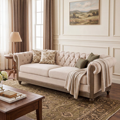 Canapé Chesterfield à accoudoirs roulés de 78,75 po Anduin