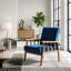Fauteuil de style Mid-Century moderne de 25 po de largeur, bleu foncé-133587790