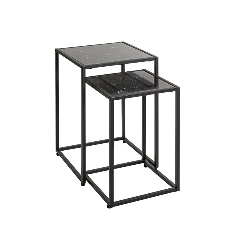 2 Piece Nest of Tables, Black
