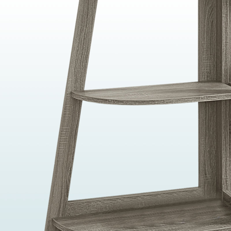 Sabby Six Open Shelves Versatile Bookcase in Gray Wood Finish, 46.82" H X 50.87" W X 15.29" D