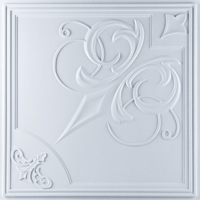 Risano 23.75'' L x 23.75'' W Textured Vinyl Ceiling Tile In White