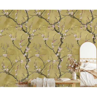 Asian Floral Wallpaper Chinoiserie Pattern Wall Mural