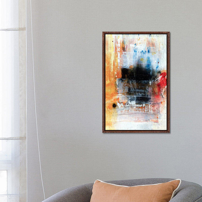 Dot 1 Piece Wall Art on Canvas, 66.04 cm H x 45.72 cm W, Classic Brown Wood Framed