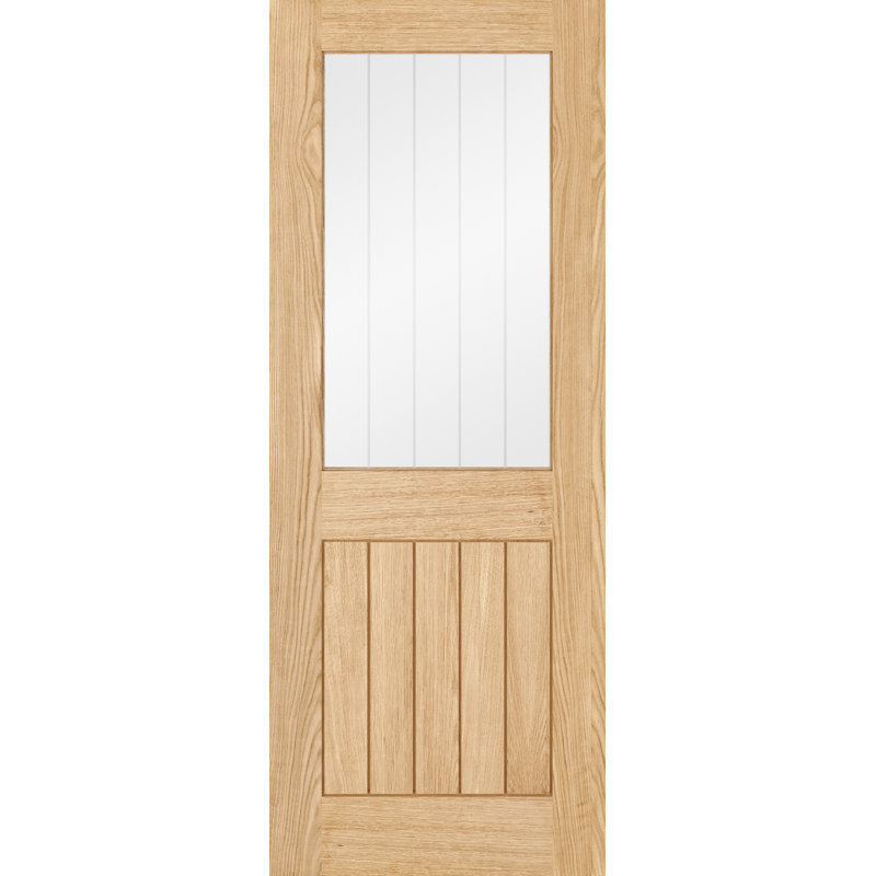 Belize Glazed Prefinished Oak Internal Door, 2040mm H x 626mm W x 40mm D