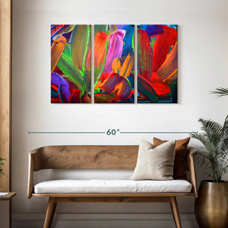 Rayures de couleur abstraite Avery, H 28 po x l 45 po