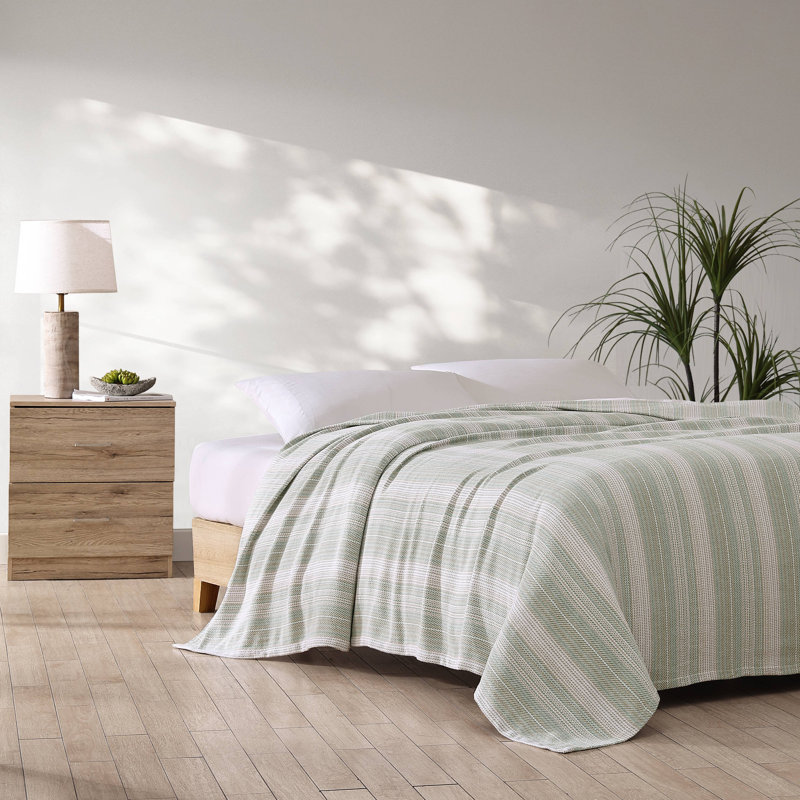 Sandy Shore Blanket, Queen, Green