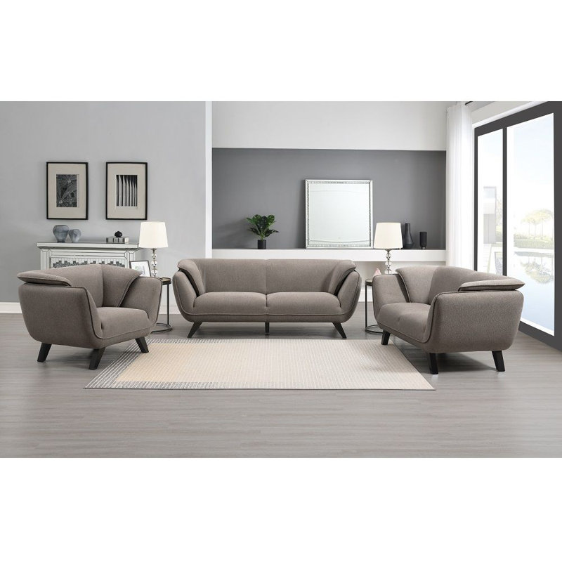 Chaise rembourrée Keley en gris et noir