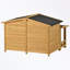 Niche pour chien en bois avec porche et 2 portes-2091877582