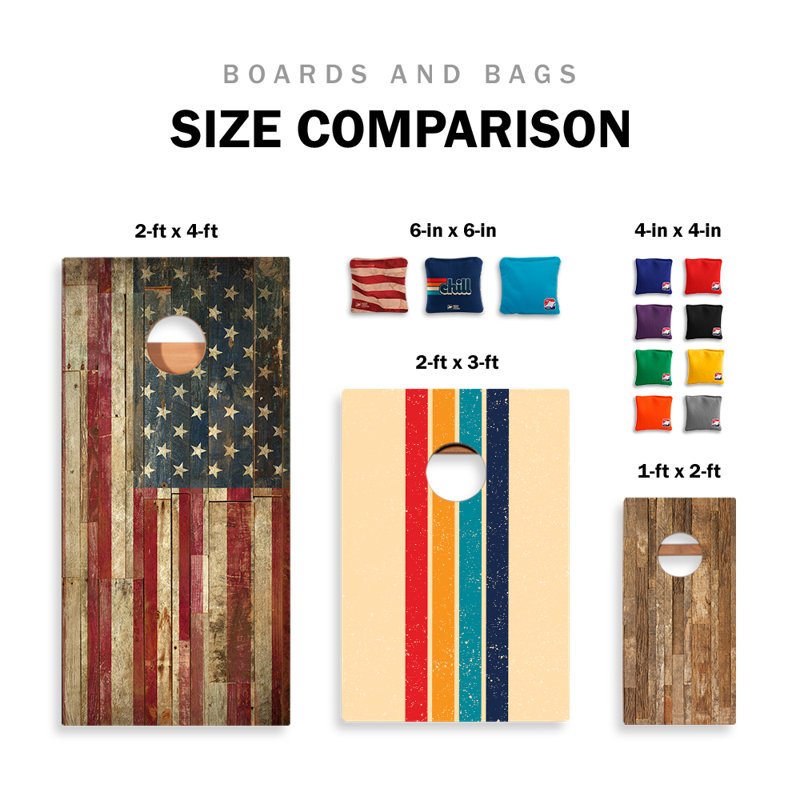 Étiquettes de cornhole rétro avec drapeau du Texas