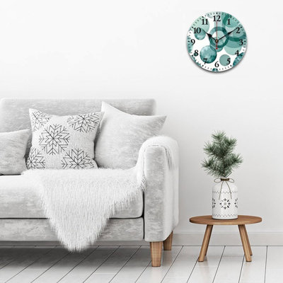 Horloge murale ronde bleu sarcelle 12 po x 12 po pour salle de bain et balcon