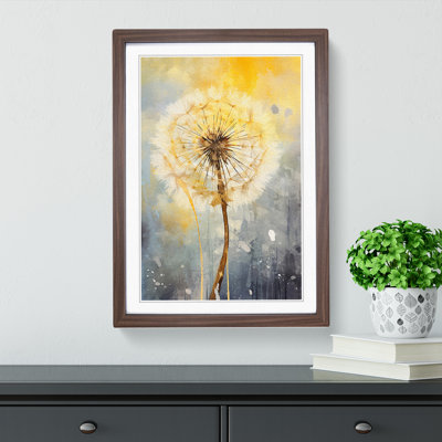 Dandelion Gestural No.2 - Single Picture Frame Print on Wood