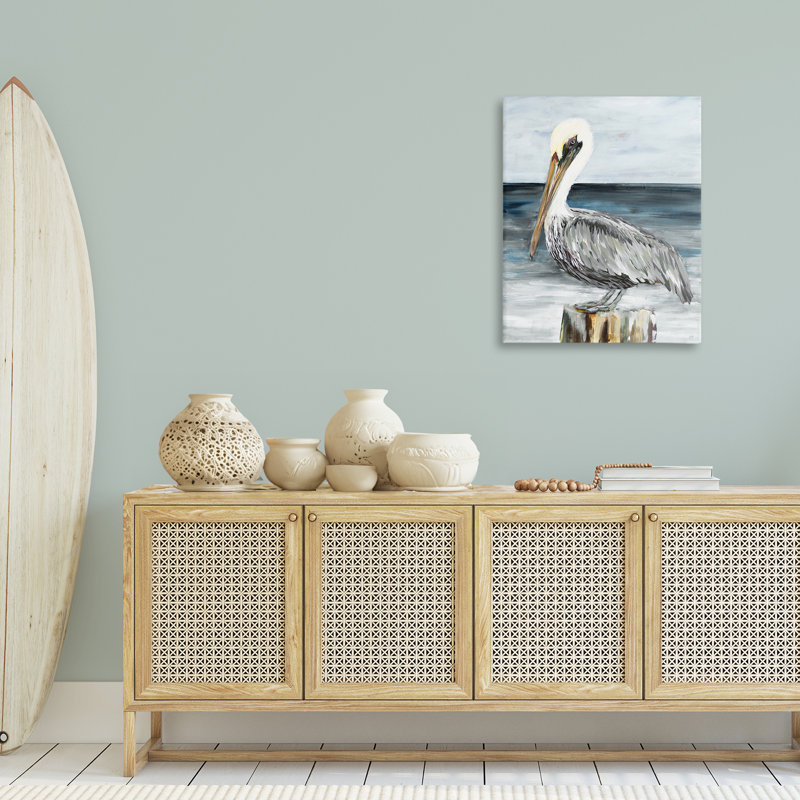 «Peaceful Beach Pelican» par Julie DeRice, H 30 po x l 24 po