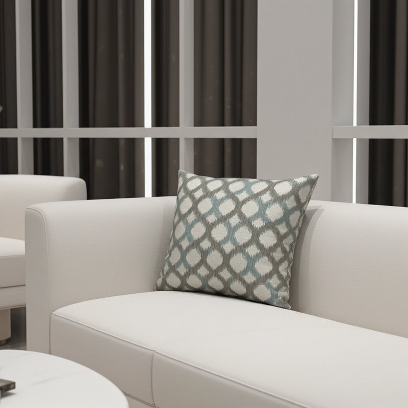 Dream Linen Indoor/Outdoor Pillow Cover & Insert, 12" H x 20" W, Rectangular, Gray/Blue