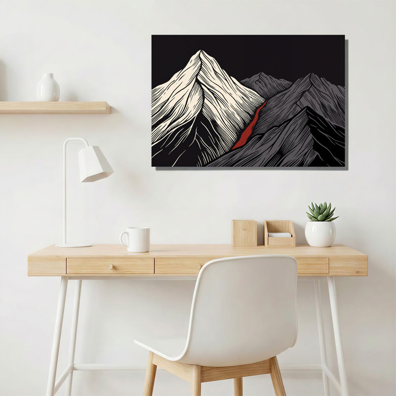 Art mural sur toile noir et blanc, 16"H x 24"W
