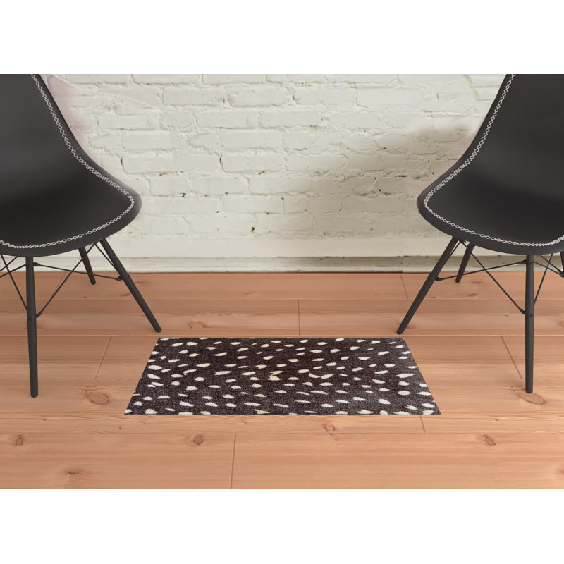 2' X 3' Chocolate Animal Print Washable Area Rug With UV Protection
