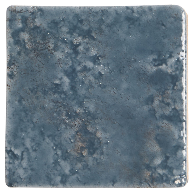 Greta 5x5 Glossy Textured Porcelain Tile, Midnight Blue