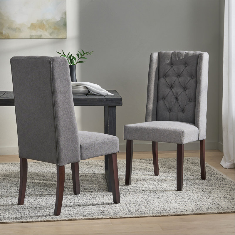 Chaise de salle à manger [Ensemble de 2 pièces], Gris foncé