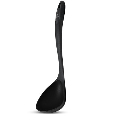 Zulay Kitchen Soup Ladle Spoon With Comfortable Grip - Cooking And Serving Spoon Black