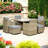 WENTWORTH 8 Seater Cube Set (1 x 125cm x 125cm Square Table with Parasol Hole, 4 x Chairs with Folding Backrest & 4 x Integral Stools inc Cushions)-36808974