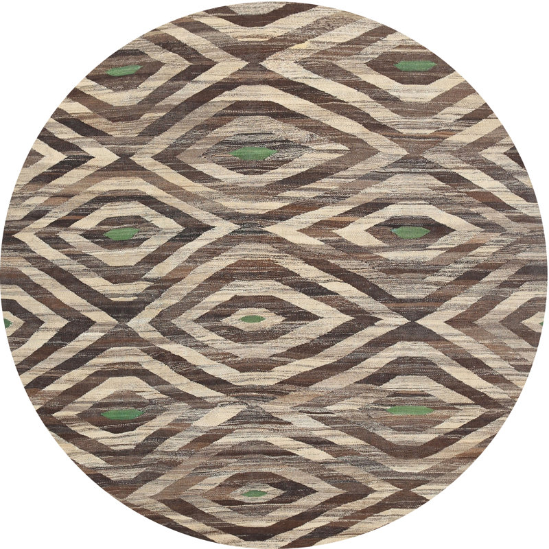 Tapis contemporain gris, Rond 3 pi